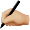 Writing Hand - Medium Light emoji on Apple